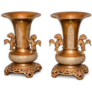 Pareja jarrones bronce chinos | Insólito Antigüedades